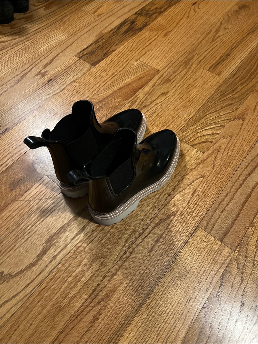 Dolce Vita Black Patent Chelsea Rain Boots